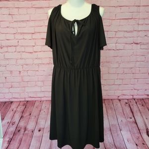 NWT Cold Shoulder - Cinched Waist Black Dress